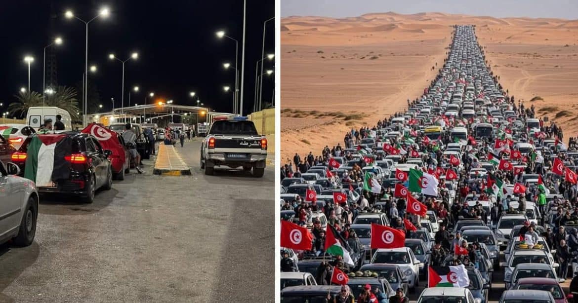 تونس: مسيرة حاشدة دعمًا لقافلة الصمود نحو غزة ورفضًا للتطبيع